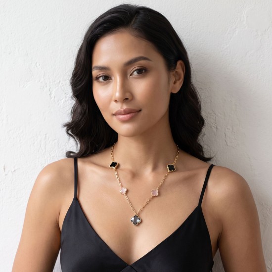 Mosaic Clover Gold Necklace