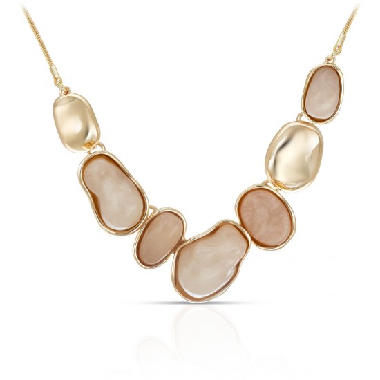 Nude Pebble Gold Necklace