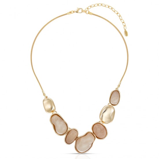 Nude Pebble Gold Necklace