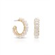Stair Pearl Gold Hoop Earrings