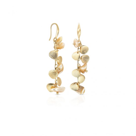 Frans Nude Shell Gold Earrings