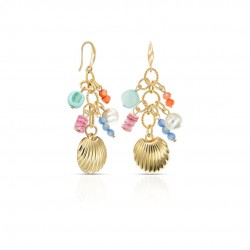 Marine Multicolor Gold Earrings
