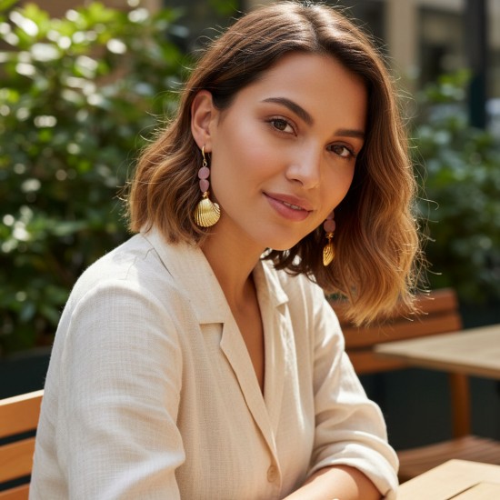 Levine Pink Gold Earrings