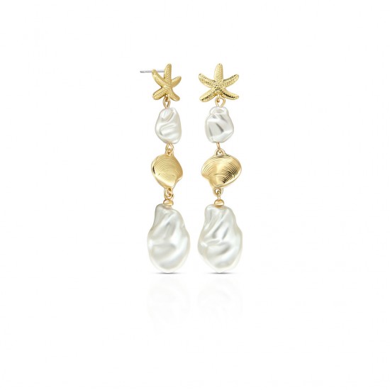 Sania Pearl Gold Earrings