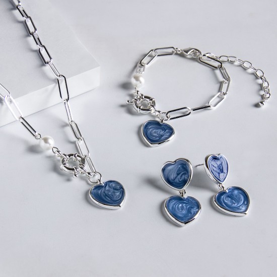 Kalung Perak Cuore Enamel