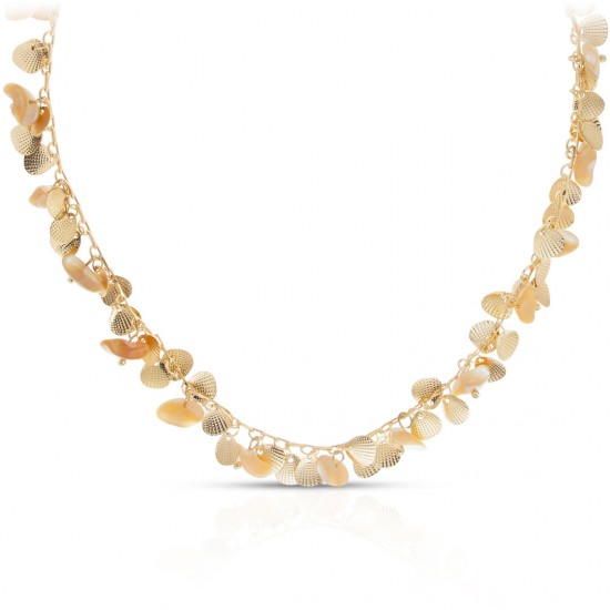 Frans Nude Shell Gold Necklace