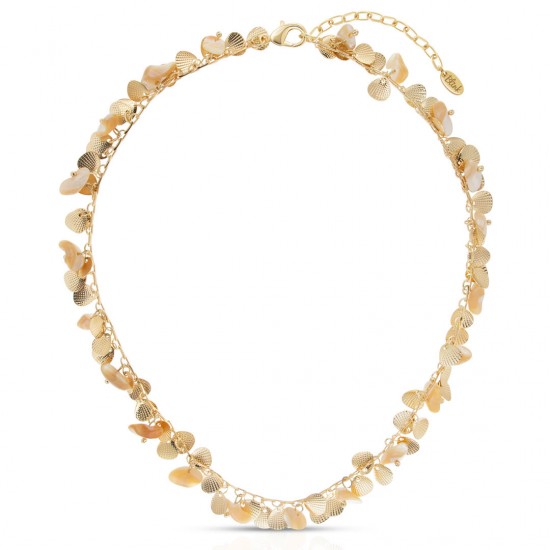 Frans Nude Shell Gold Necklace