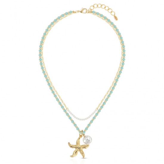 Star Amazonite Gold Necklace