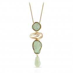Sage Pebble Gold Long Necklace Sage Pebble Gold Long Necklace