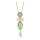 Sage Pebble Gold Long Necklace