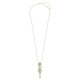 Sage Pebble Gold Long Necklace