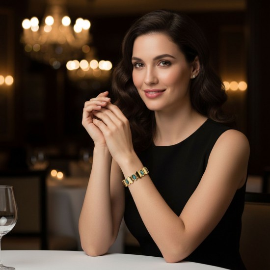 Row Mother of Pearl Gold Bracelet