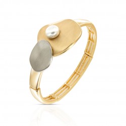 Gelang Two Tone Mutiara Electrum