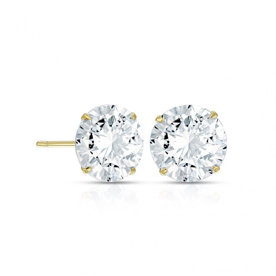 Round Crystal Gold Earrings