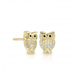 Anting Emas Zirkon Owl