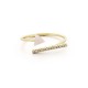 Quartz Zircon Gold Ring
