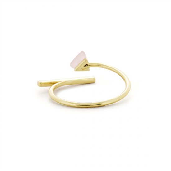 Quartz Zircon Gold Ring