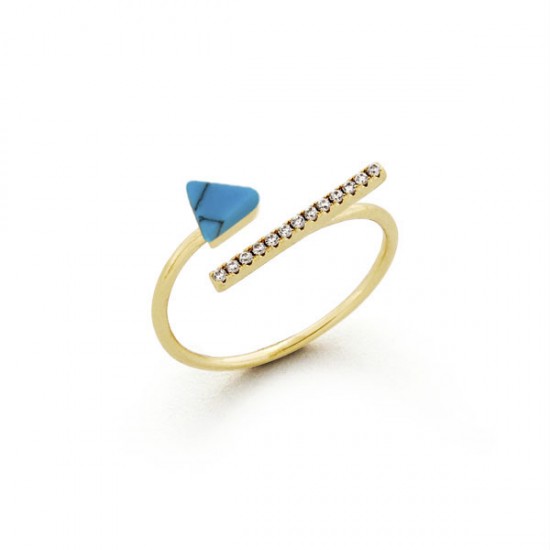 Turquoise Zircon Gold Ring Turquoise Zircon Gold Ring