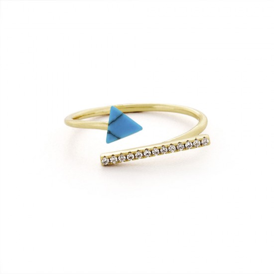 Turquoise Zircon Gold Ring Turquoise Zircon Gold Ring