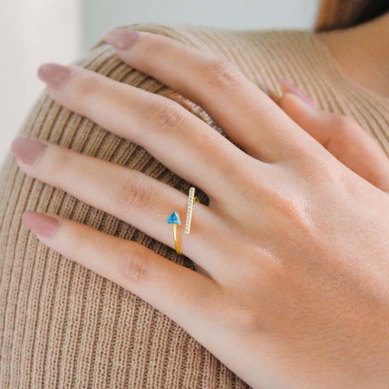 Turquoise Zircon Gold Ring Turquoise Zircon Gold Ring