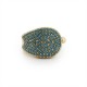 Wave Turquoise Zircon Gold Ring