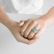 Wave Turquoise Zircon Gold Ring