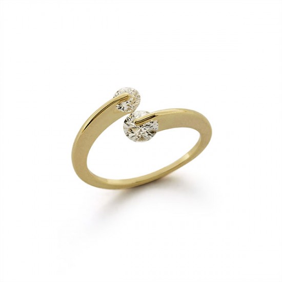 Disks Gold Crystal Ring 