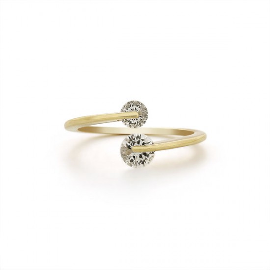 Disks Gold Crystal Ring 