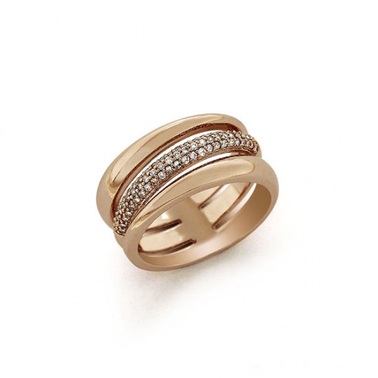 Art Deco Zircon Rose Gold Ring 