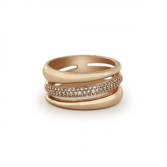 Art Deco Zircon Rose Gold Ring 