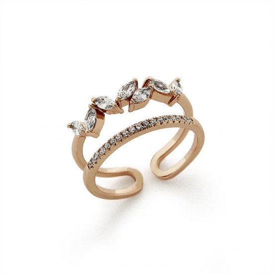 Cincin Rose Gold Kristal Vicky