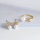 Starfish Crystal Pearl Gold Ring