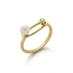 Cincin Zircon Mutiara Emas Luna Cincin Zircon Mutiara Emas Luna