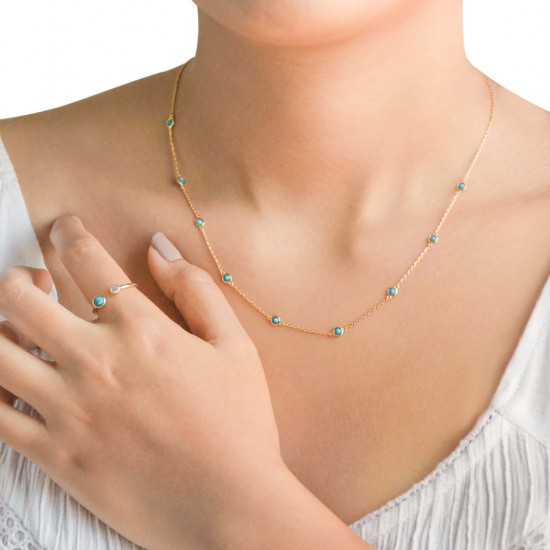 Annie Turquoise Gold Necklace Annie Turquoise Gold Necklace