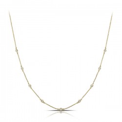 Annie White Crystal Gold Necklace