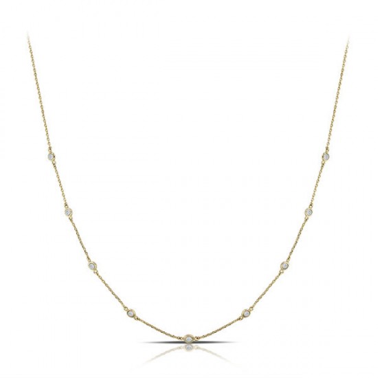 Annie White Crystal Gold Necklace