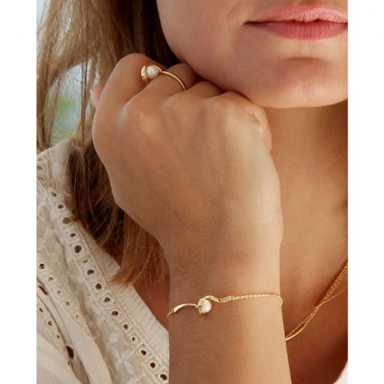 Gelang Emas Mutiara White Rock Gelang Emas Mutiara White Rock