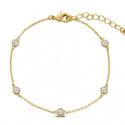 Annie White Crystal Gold Bracelet