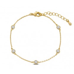 Annie White Crystal Gold Bracelet