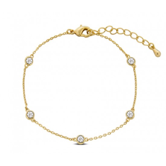 Annie White Crystal Gold Bracelet