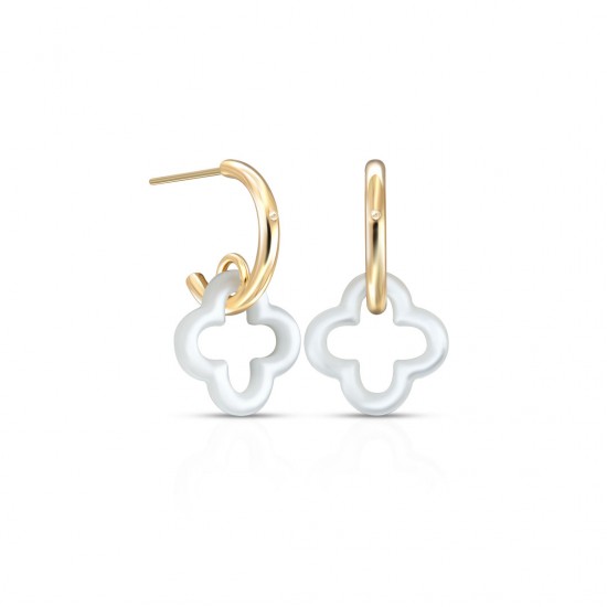 Bloom Mother Of Pearl Gold Earrings