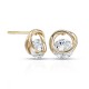 Swirl Zircon Gold Earrings