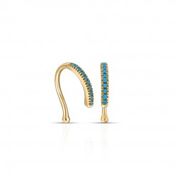 Petite Turquoise Gold Ear Cuff