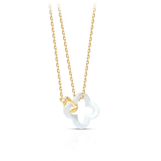 Bloom Mother Of Pearl Gold Necklace