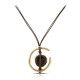 Talisman Gold Agate Leather Necklace
