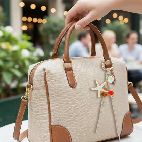 Grey Starfish Key Ring