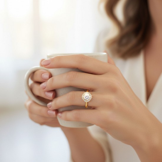 Spinner Zircon Gold Ring