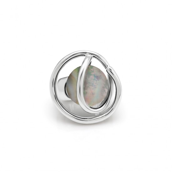 Supernova Mother Of Pearl Silver Ring