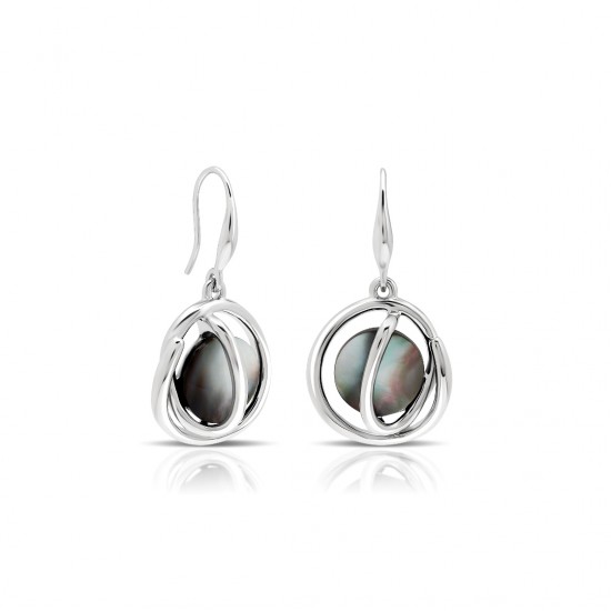 Supernova Mother of Pearl Silver Earrings