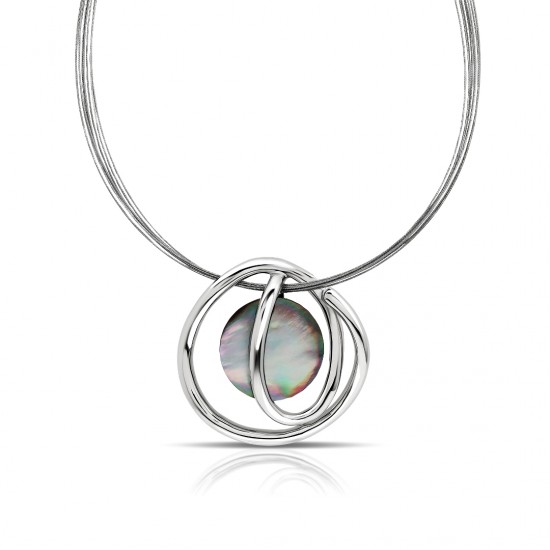 Supernova Mother Of Pearl Silver Necklace Supernova Mother Of Pearl Silver Necklace